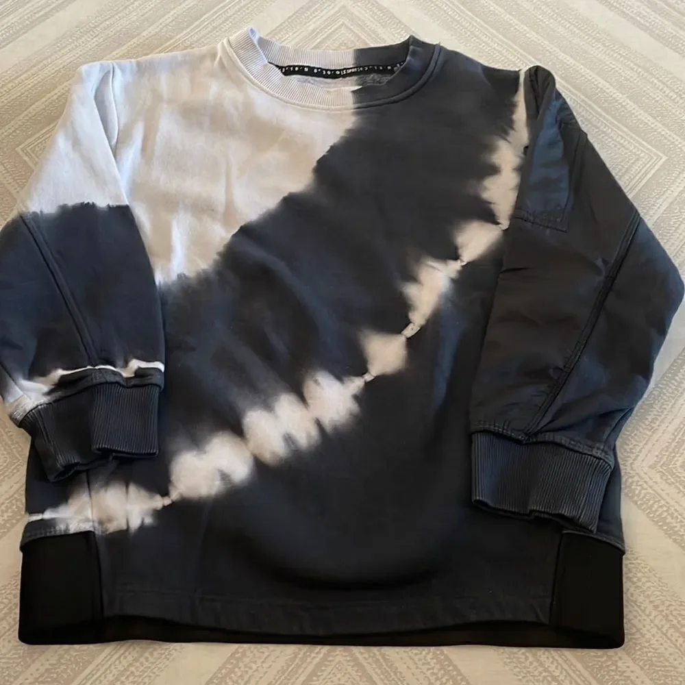 Zara Girls Black & White Tie Dye Sweatshirt